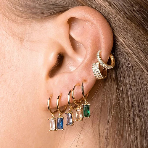Petite Gemstone Hoop Earrings